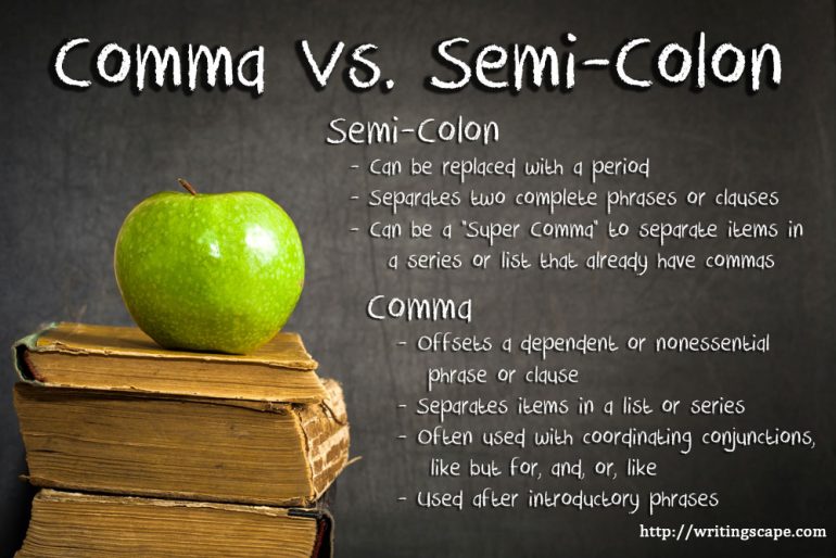 Comma Vs Semi Colon Writingscape 0879