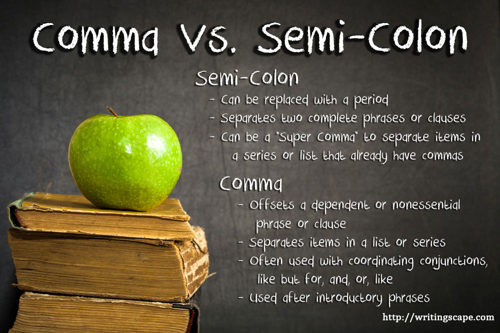 comma splice examples with semi colan